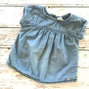 Carter's Girl's Denim Looking Short Sleeve Top 2T
